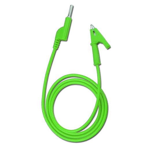 [WIRE.ORG.AD38.GREEN] 4mm Banana Plug Silicone Wire 15A to Crocodile Alligator Clip Test Probe Cable - Green