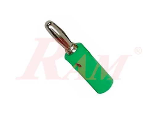 [AD38.GREEN] Banana Male Plug 4 mm - Green Color (AD38) سوكت بنانا ميل مقاس 4ملي لون اخضر