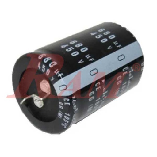 [C.680U450V] Capacitor مكثف كيميائي 680uF مايكرو فاراد 450V فولت