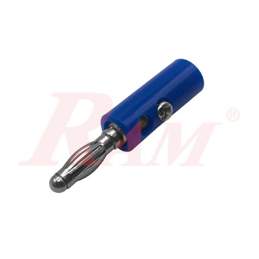 [AD38.BLUE] Banana Male Plug 4 mm - Blue Color (AD38) سوكت بنانا ميل مقاس 4ملي لون ازرق