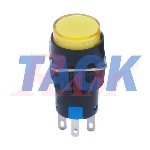 [PB.BIG.3PIN.TACK.YELLOW] Switch Momentary 16mm Yellow - Self Resetting