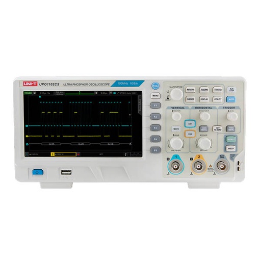 [AVO.UPO1102CS.UNIT] UNI-T UPO1102CS 2-Channel Ultra Phosphor Oscilloscope 100MHz جهاز اوسلسكوب 100 ميجاهرتز 2 قناة مزود بقياسات وخصائص متقدمة