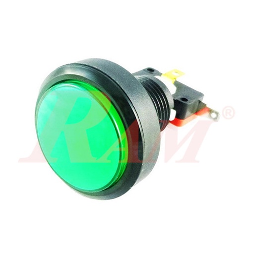 [PB.ARCADE.45MM.12V.G] Arcade Style 45mm Big Round Push Button With Green LED Light