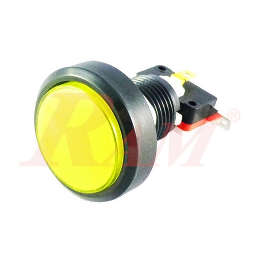 [PB.ARCADE.45MM.12V.Y] Arcade Style 45mm Big Round Push Button With Yellow LED Light