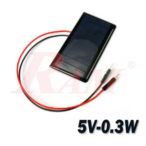 [SC.5V.68X36.PH.MALE] Mini Solar Panel 0.3 Watt 5V/60mA خلية شمسية صغيرة قدرة 0.3 واط خرج 5 فولت 60 ملي امبير