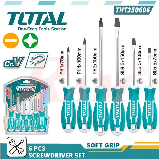 [TOT.THT250606] THT250606 TOTAL 6 Pcs Screwdriver Set