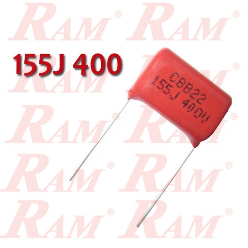 [C.400V155J] 155J-400V Polypropylene Film Capacitor 1.5uF 400V مكثف فيلم بدون قطبية
