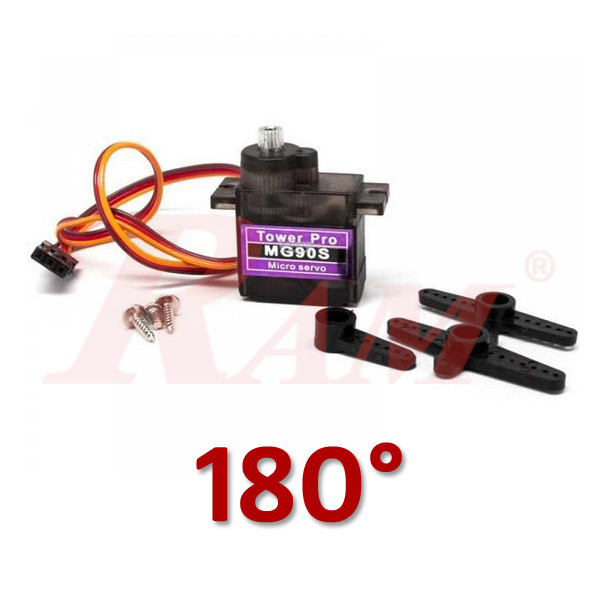 6x Servomoteurs MG90S Métal - Micro Servo 180° Compatible Arduino - Pour Robots, Drones, Modélisme