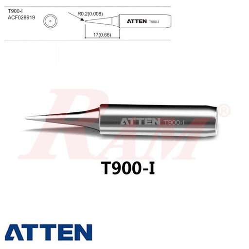 [TIP.HOT.ATTEN.T900I] ATTEN® TIP T900-I Lead-Free Soldering Iron Tip سن ابرة عدل ماركة أتن