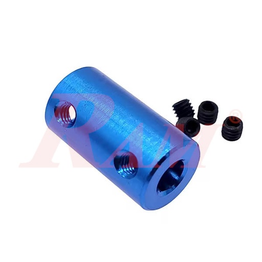 [W5X8.D14.L25] Aluminum Blue Small Coupling Size L25xD14mm - Inner Diameters 5x8mm