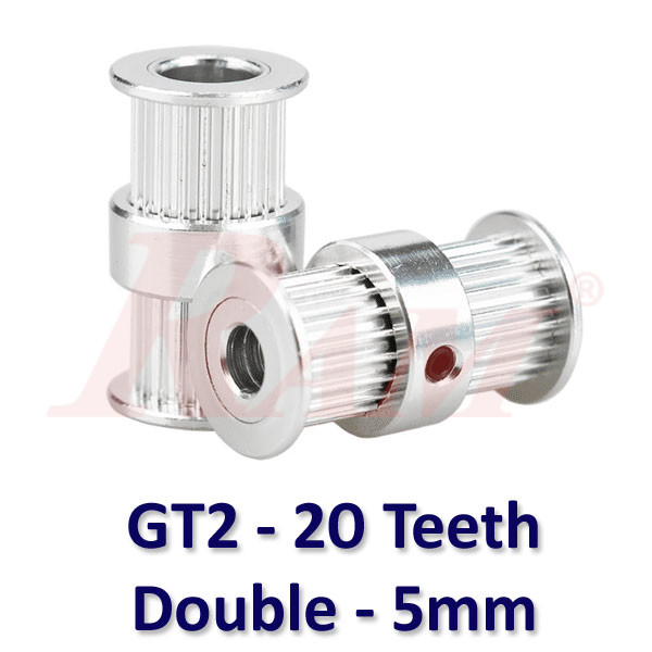 GT2 Double Head 20 teeth 5mm Timing Pulley | RAM Electronics