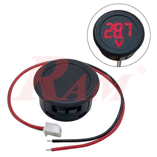 [PANEL.ROUND.100V] Digital Round Panel Voltage Meter DC 4~100V