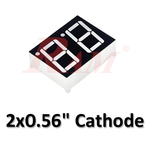 [7SEG0.56X2.CATHODE] 7 Segment (2x1) 0.56" Common Cathode