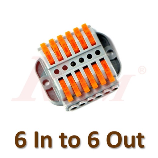 [WAGO.LT223.6] WAGO LT-223-6 - 6 in 6 out Stationary Type Universal Compact Wire Wiring Connector
