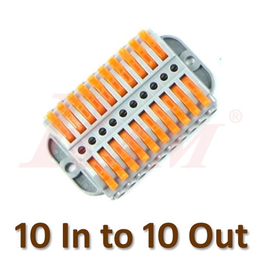 [WAGO.LT223.10] WAGO LT-223-10 - 10 in 10 out Stationary Type Universal Compact Wire Wiring Connector