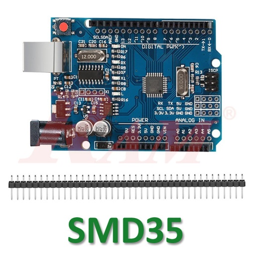 [KIT.ARDUINO.UNO.SMD35] Arduino UNO Rev3 SMD Chip (SMD35) - Clone