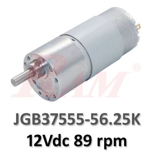 [DC.JGB37555.12V89R] DC Geared Motor 12Vdc 89 rpm - Model JGB37555-56.25K
