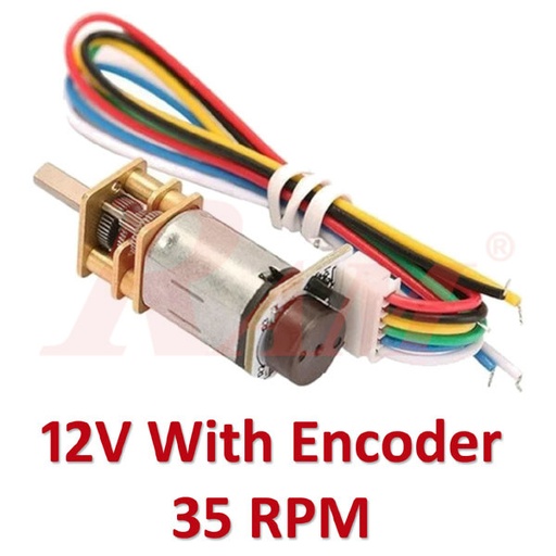 [DC.MICRO.ENC.N20.12V.35RPM] Micro Metal (With Encoder) 12V DC Geared Motor 35 rpm (GA12-N20)