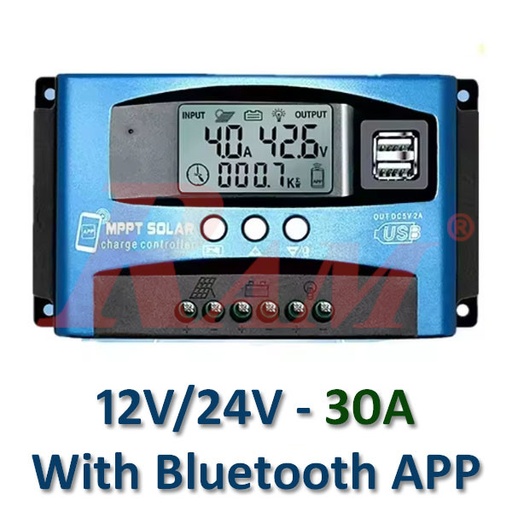 [SC.BL912.MPPT30A] MPPT 30A Solar Charge Controller 12V/24V - With Bluetooth Mobile APP