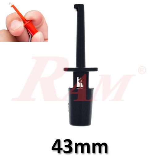 [AD43.TEST.HOOK.43MM.BLACK] Round Small Single Test Hook Clip 43mm - Black Color (SKU#AD43B)