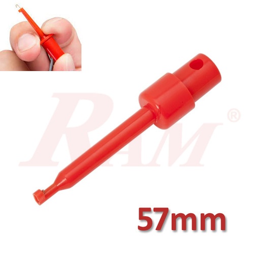 [AD57.TEST.HOOK.57MM.RED] Round Small Single Test Hook Clip 57mm - Red Color (SKU#AD57R)