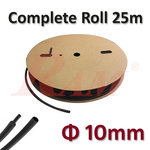 [ROL25.H.SH.10MM.B] Heat Shrink Φ 10mm - 1 Roll 25 Meters