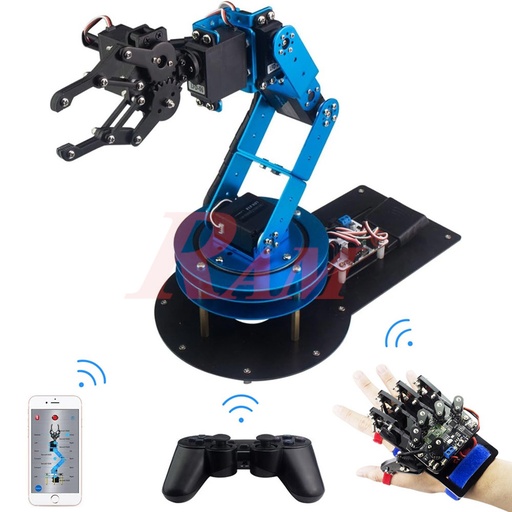 [RO.ARM.LEARM.HAND] LeArm Professional Complete Robotic Arm 6DOF Degrees Of Freedom + Wireless Mechanical Glove for Robot Control
