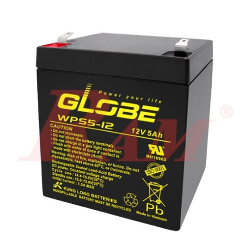 [BATTERY.12V5A.GLOBE] Sealed Lead Acid Battery 12V/5Ah - GLOBE