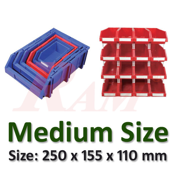 Storage Bin Medium Size Stacking Storage Toolbox Drawer صندوق تخزين بلاستيكي مفتوح مقاس وسط