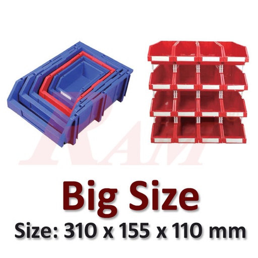 Storage Bin Big Size Stacking Storage Toolbox Drawer صندوق تخزين بلاستيكي مفتوح مقاس كبير