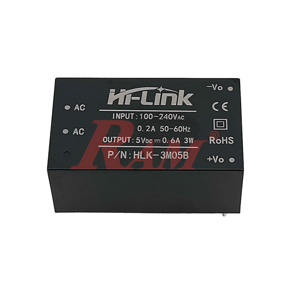 AC-DC Module 3W 220Vac to 5Vdc (HLK-3M05B) - PM01 | RAM Electronics website