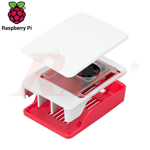 Enclosure 3 Layer With Fan For Raspberry Pi 5 ABS Case Red/White (SKU# ...