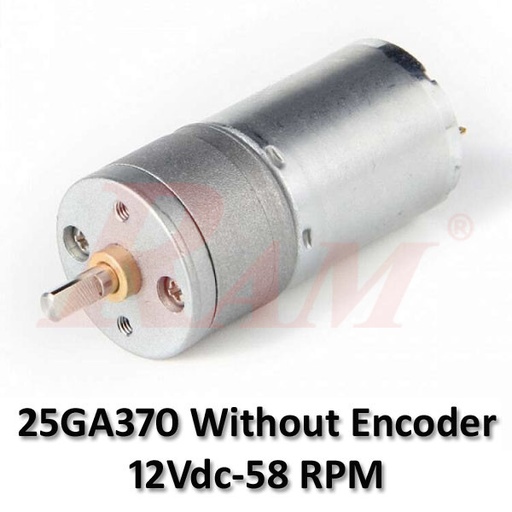 [DC.JGA25-370-12V.58RPM] Without Encoder 25GA370 DC Geared Motor 12Vdc 58 rpm