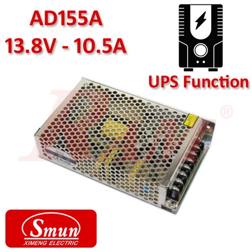 [KIT.SMPS.UPS.13.8V.10A] Smun® Industrial SMPS With UPS Function Output +13.8Vdc/10A Input 220Vac AD-155A