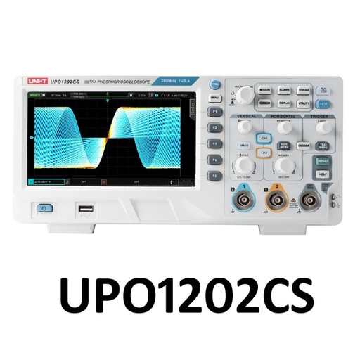 [AVO.UPO1202CS.UNIT] UNI-T UPO1202CS 2-Channel Ultra Phosphor Oscilloscope 200MHz جهاز اوسلسكوب 200 ميجاهرتز 2 قناة مزود بقياسات وخصائص متقدمة