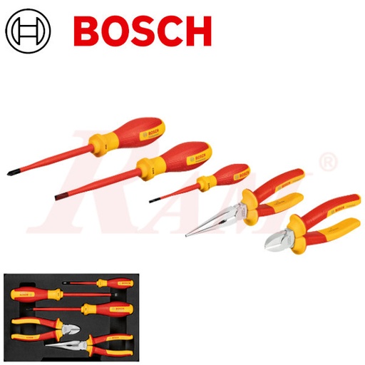 [BOSCH.1600A02NG2] BOSCH VDE Hand Tools Mixed Set 5 pcs Professional (SKU#1 600 A02 NG2) Insulated 1000V