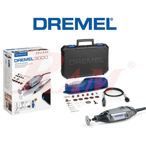 [DRILL.DREMEL.3000125EZ.F0133000JP] DREMEL® 3000 (3000-1/25 EZ) Drill & Grinding Multi-Tool - With DREMEL® Flexible Shaft - F0133000JP اداة متعددة الاستخدام للحفر والجلخ مع عمود مرن ماركة دريمل