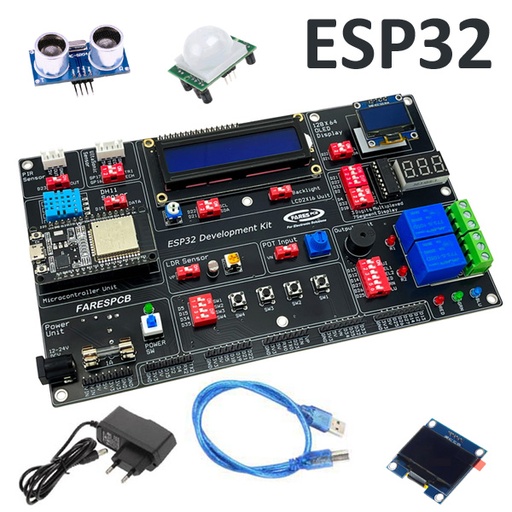 [KIT.ESP32.FARES.DEVELOPMENT.KIT] Kit ESP32 Development & Training Kit - Based on ESP32-30 PIN